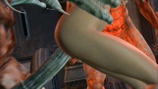 Giant Monsters Take Hot Chick