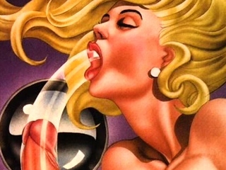 Hot hentai milf gives blowjob