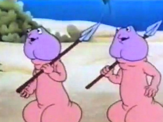 Brunette cums to hentai