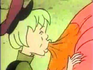 Busty hentai brunette sucks this hard hentai