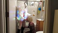 Crazy strap on clown bitch (Diane) fucking her subs ass…