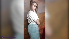 Horny Pioneer Dancing Striptease, Passionately Sucking Toy