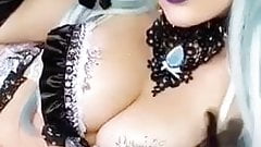 Nigri playing with her boobs