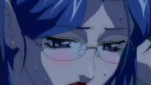 Office girl squeezes cock between anime boobs