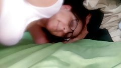 Schoolgirl Milf double dildo penetration masturbation