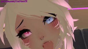 Shy cat girl puts on a show for you in VRChat