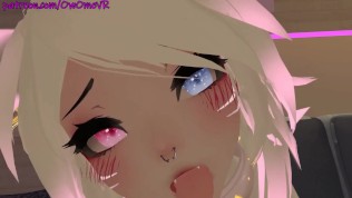 Shy cat girl shows off for you in VRChat