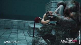 3d animation moster sex with a red head big tits babe