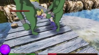 3d hentai game ryona Elf Knight Giselle blonde teen girl in sex with monsters