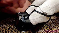 Cumshot on Retro Platforms and White Knee Socks