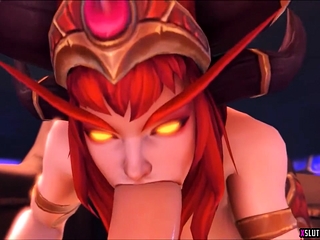 Horny 3D game heroes deepthroating and fucking