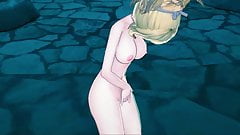 Kohaku fingers herself at the hot spring. Dr Stone Hentai.