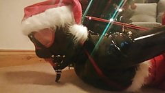 Louise Latex Naughty Santa Hogtied