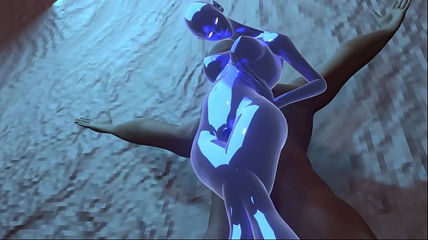 Blue Alien Slime Girl Fucks Human in Cave