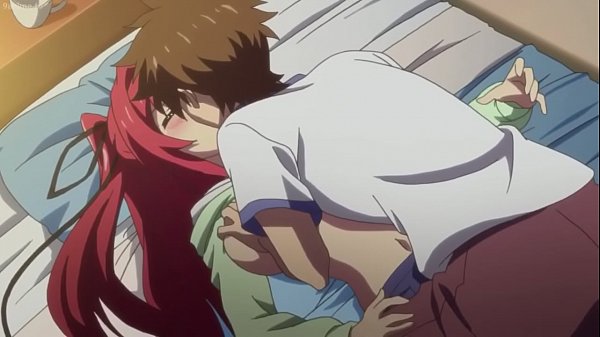 Basara kissing and squeezing Mio