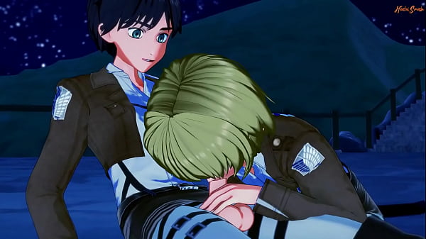 Armin Arlert and Eren Yeager take turns sucking cock before doing anal – Attack on Titan Hentai