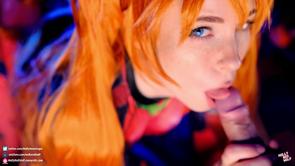 Hot slut Asuka Langley. Sloppy Blowjob and Pussy Creampie – MollyRedWolf