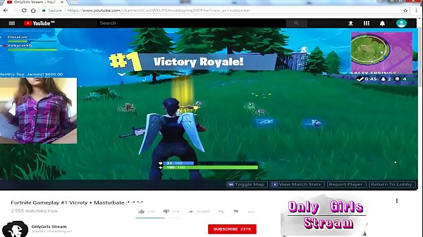 fortnite  Gamer girl  Masturbate Youtube stream
