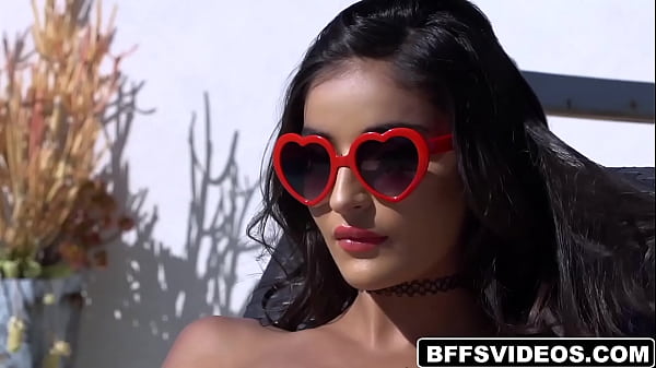Super hot besties Emily Willis and Jewels Blu both gets fucked in hot threesome by the pool
