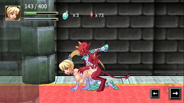 Cute blonde girl having sex with monsters men in L d of defeat hentai gameplay