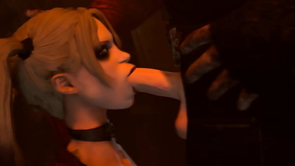 Bound Harley Quinn Sucks Sick BDSM