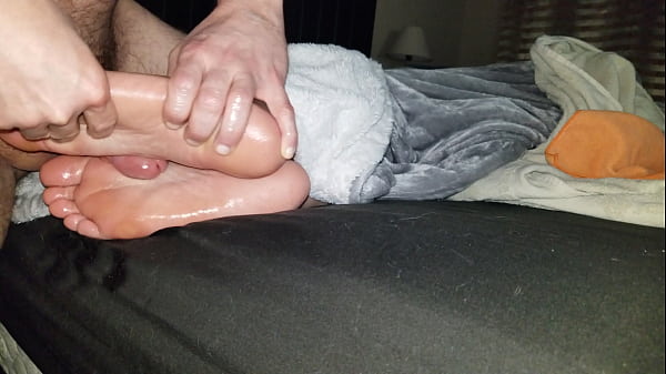Cumming on wife’s feet #43