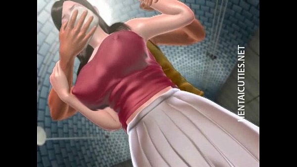 Sweet 3D hentai babe gets big jugs sucked