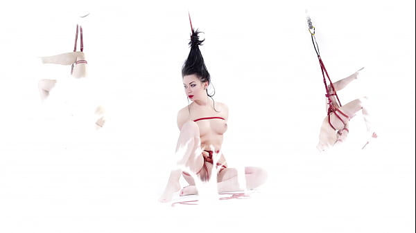 He tied up the girl and stuck a hook in her anal. Spanking her pussy